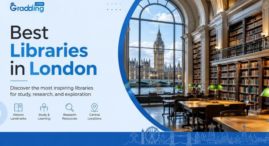Discover best library in London, England for studying, focusing on facilities for students | GraddingHomes.com