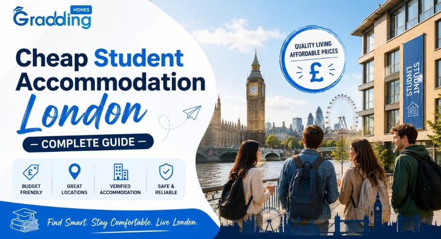 Cheap Student Accommodation Options in London- Guide Finding a cheap student accommodation in London can become easy by following our guide | Gradding Homes